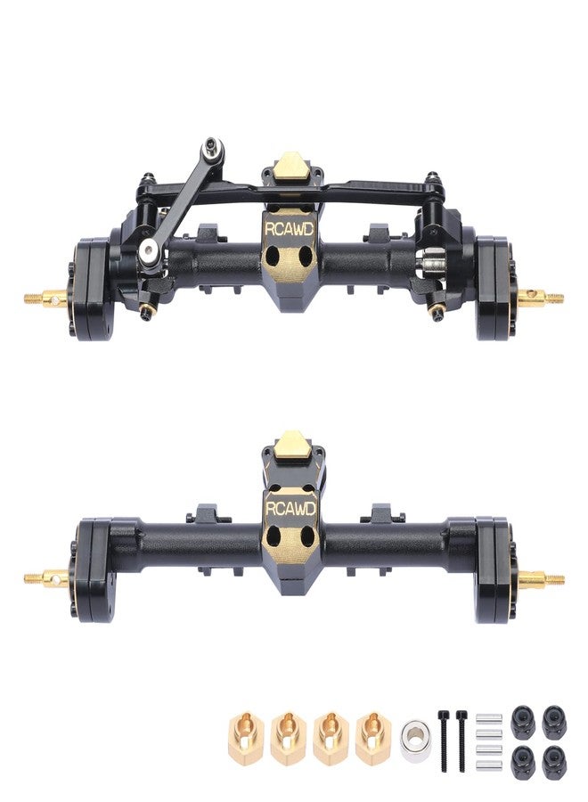 RCAWD SCX24 Upgrades Front Portal Rear Axle Housing & Brass Third Member Housing& Brass Steer Hub Carrier & Portal Gear Housing & Worm Gears & Brass Gears & Brass Hex Parts for Axial 1/24 - Image 1